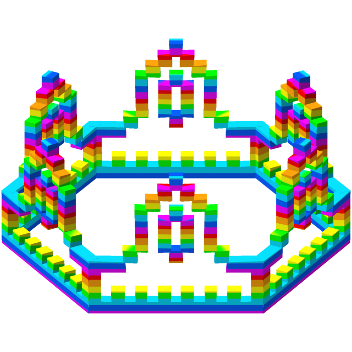 Rainbow 8-Bit Royal Crown Outline Recolor (Addon)