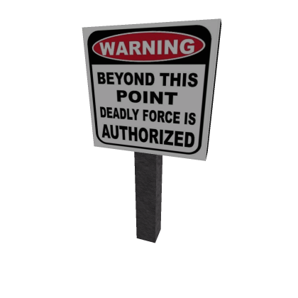 Warning sign for mc