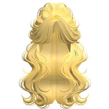 Crimped Wavy Empress Ponytail Yellow
