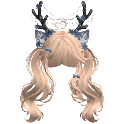 Ethereal Christmas Fairy Fawn Pigtails w/ Antlers