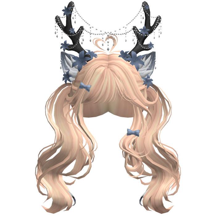 Ethereal Christmas Fairy Fawn Pigtails w/ Antlers