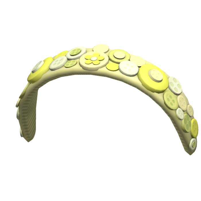 Cute Preppy Yellow Button Decora Headband