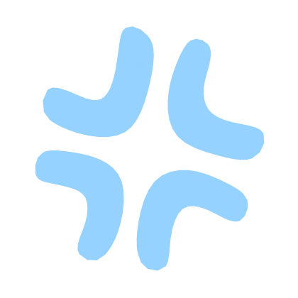 ♡ Cute Angry Anime Expression Sticker Light Blue