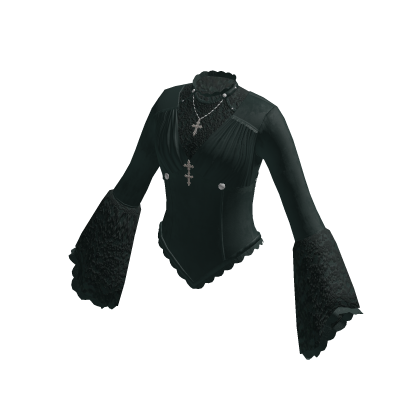 Pointed Hem Top with Flared Cuffs (Green)