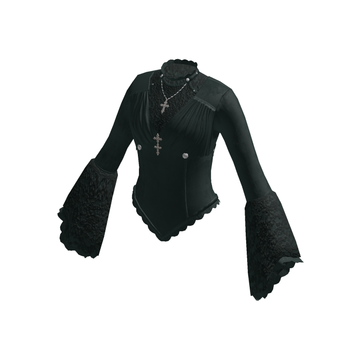 Pointed Hem Top with Flared Cuffs (Green)