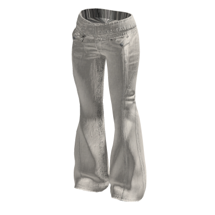 Washed Wide Leg Jeans (White)