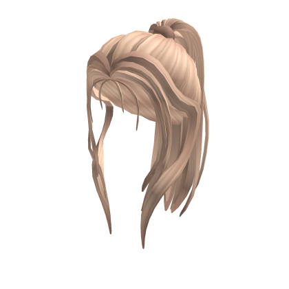 Long hair with ponytail and bangs (blonde) Roblox item