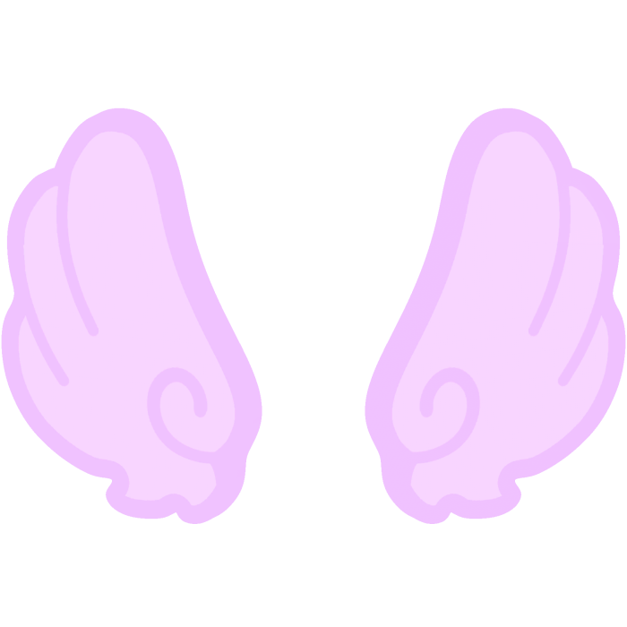 ♡ Cute Upward Glowing Angel Wings in Pastel Purple