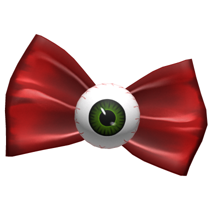 creepy eyeball red bow hairclip