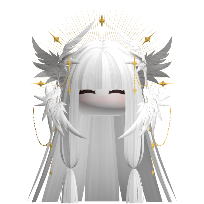 Angelic Anime Girl w/ Wings (White)
