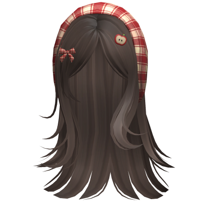 Cute Igari Hair w Plaid Headscarf Brown Roblox item