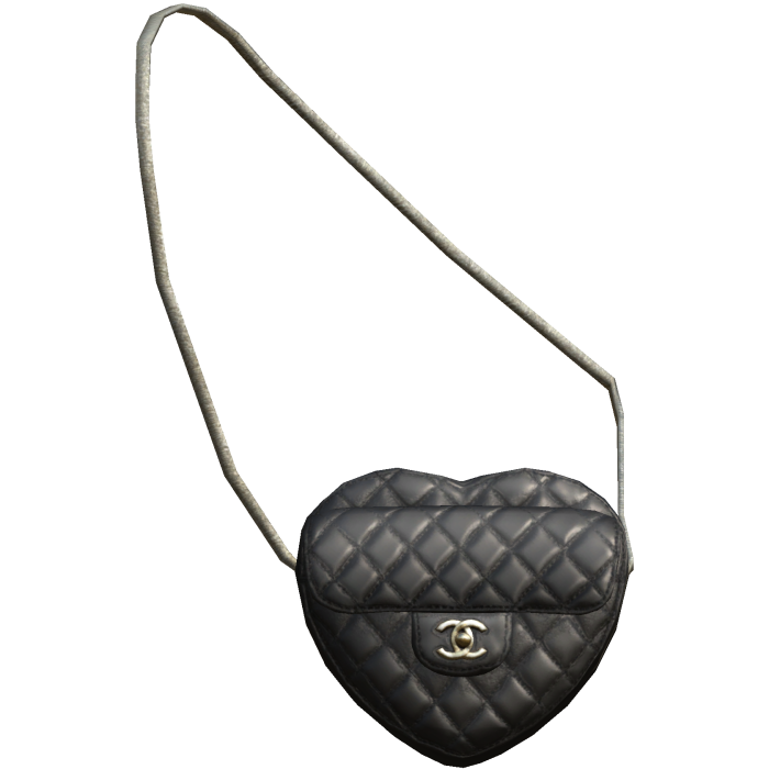 Black Chanel Heart Purse