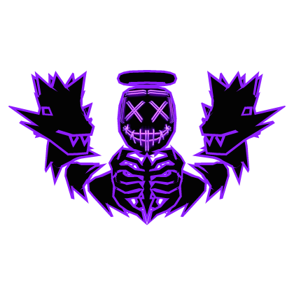 Cartoony Purple Halo Mask Skull Dragon Combo Roblox item
