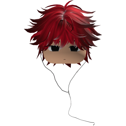 Y2K emo boy with headphones, red hair