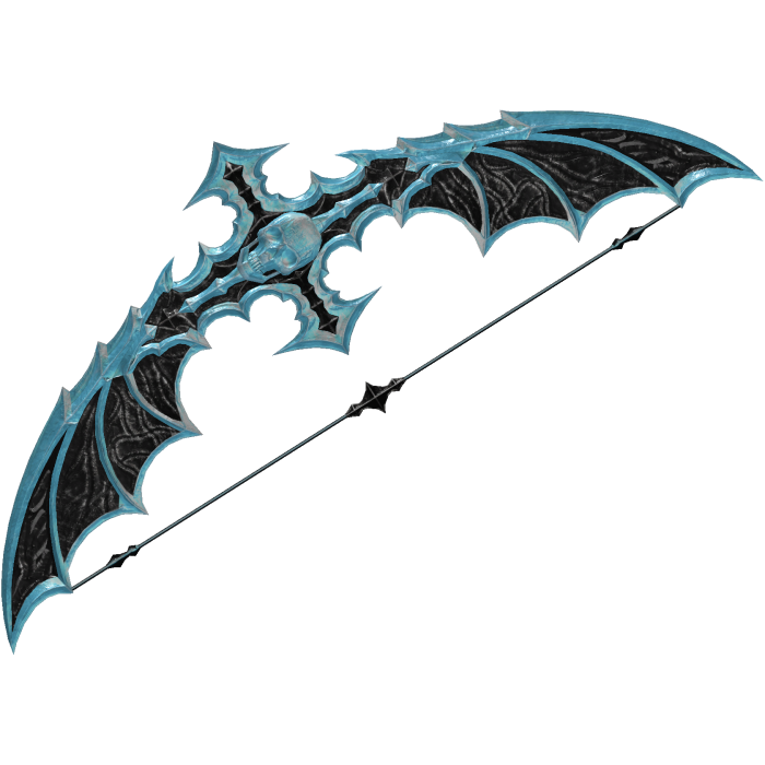 Skullbound Teal Blue and Black Goth Reaper Bow