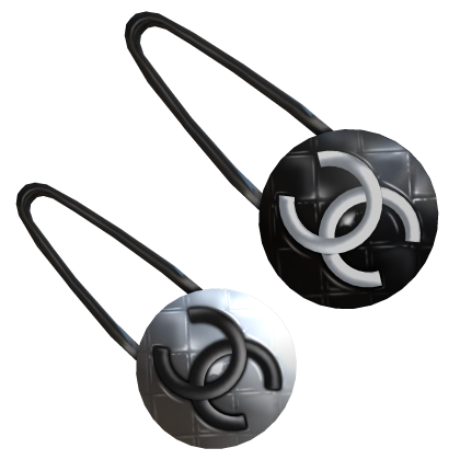 Luxury Chanel CC Circle Hair Clip In Black Roblox item
