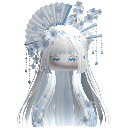 Mystical Hair w/ Sakura Headpiece (Blue&White) Roblox item