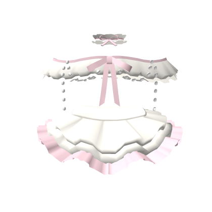 🎀3.0 Cute pink ruffled skirt set w pearls