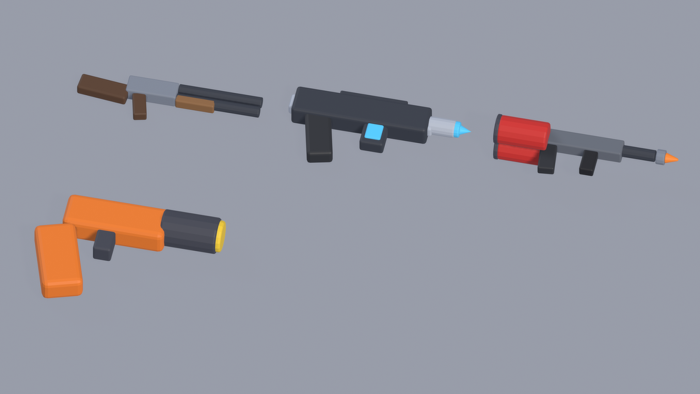 Low Poly Gun Pack Guns Rifles Pistols Sci-Fi preview 4