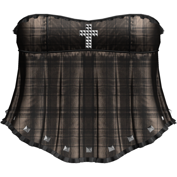 Gothic Brown Plaid Ruffle Dress