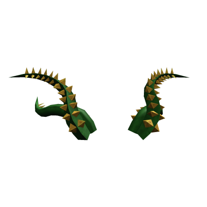 Green & Gold Spiked Horns 