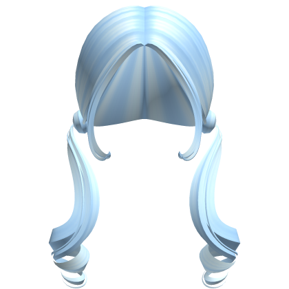 -',ৎ Preppy Blowout Curly Pigtails in Soft Blue
