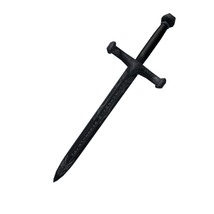 cursed dark silver sword with runes (back)