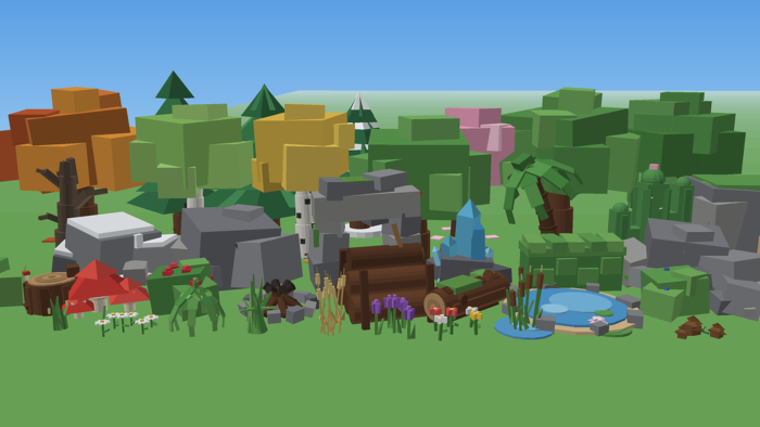 HD Nature Pack | 50 Trees, Rocks, Props preview 1