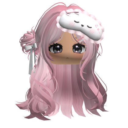 🍀Half Bun w Sleep Mask(Pink&Apricot)