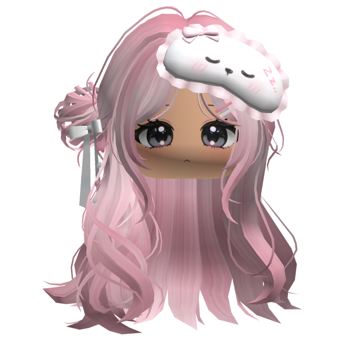 🍀Half Bun w Sleep Mask(Pink&Apricot)