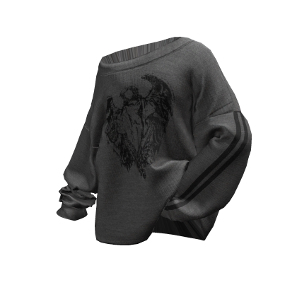 Posed Off-Shoulder Oversized Sweater (emo)
