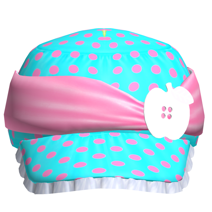 Cute 2000s Blue Pink Polka Dot Gyaru Apple Button