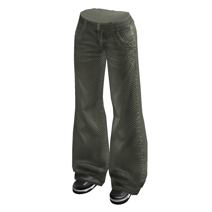 Baggy Jeans with Faded Detail (Olive)