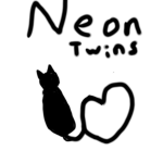 Maple the cat and neon twins :)!