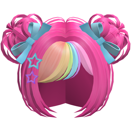 Cute Kawaii Starry Space Buns in Rainbow