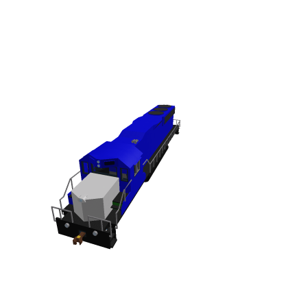 Blue SD18 locomotive