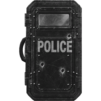 Police Damaged Shield