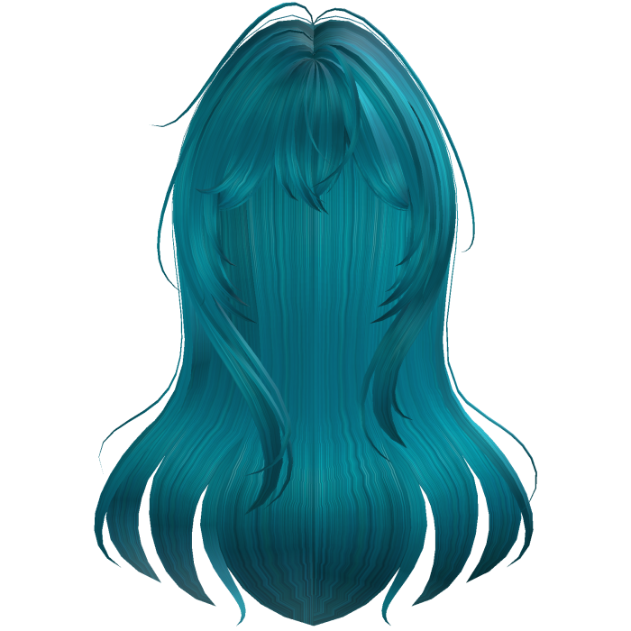 Teal Blue Messy Anime Long Hair