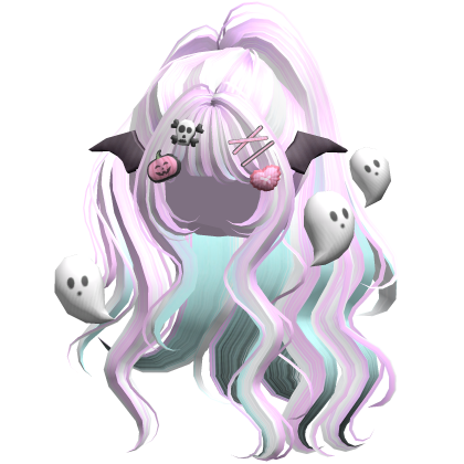 Pastel Halloween Hairclips Wavy Half Down