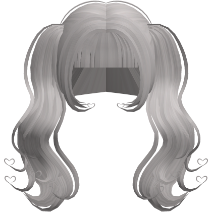ʚiɞ ．adorb heart dolly pigtail in light ash grey♡  Roblox item
