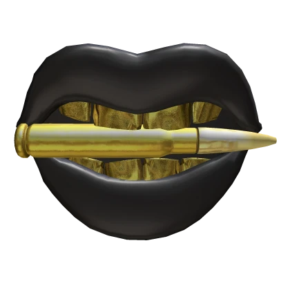 Gold Bullet Biting Girl Grillz [ Black ] | Roblox Item