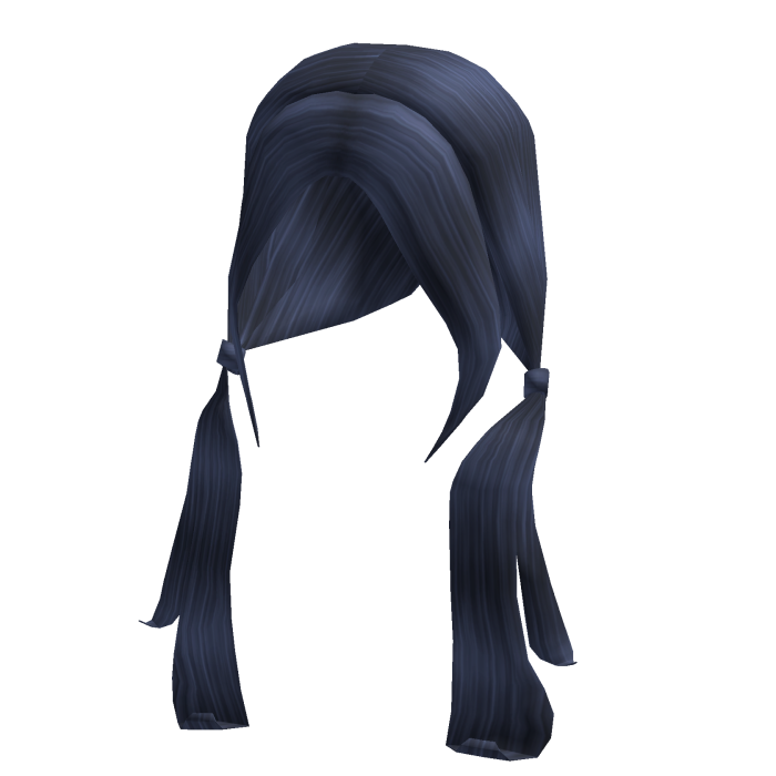 Long Cutesy Low Pigtails Blue 