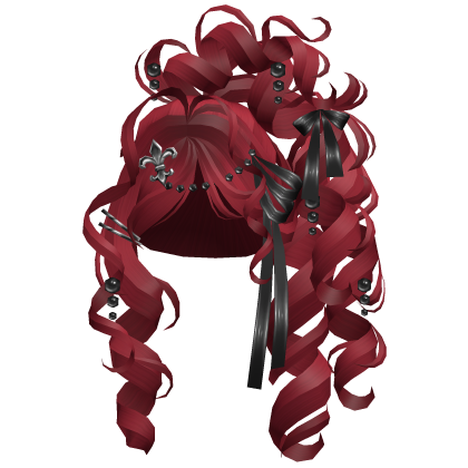 🎀Gothic Coquette Doll Spiral Curls Bows Red