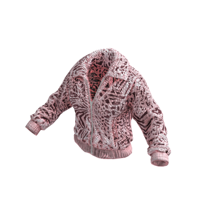 Pink Animal Print Fleece Sweater