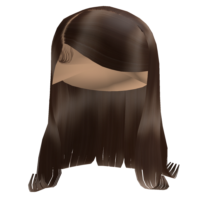 Brown Layered Long Hair w/ Side-Swept Bangs