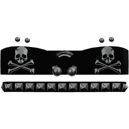 cute moe goth black emo studded skull septum top