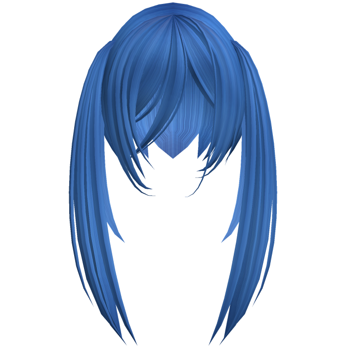୨ৎ Long Dark Blue Soft Emo Overgrown Pigtails