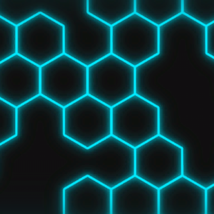 Cyan Futuristic Neon Hexagon Background