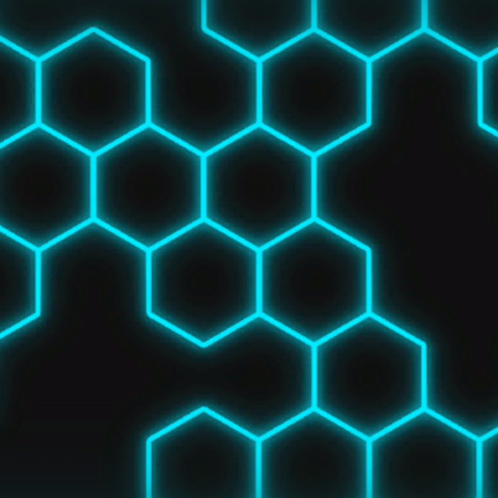 Cyan Futuristic Neon Hexagon Background