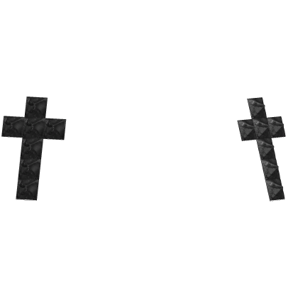  Y2k Grunge Black Silver studded cross hair Pins Roblox item